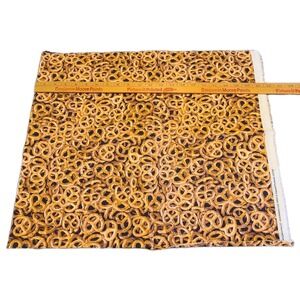 Pretzels Black Fabric‎ 1/2 YARD 100% Cotton All Over Novelty Print Benartex